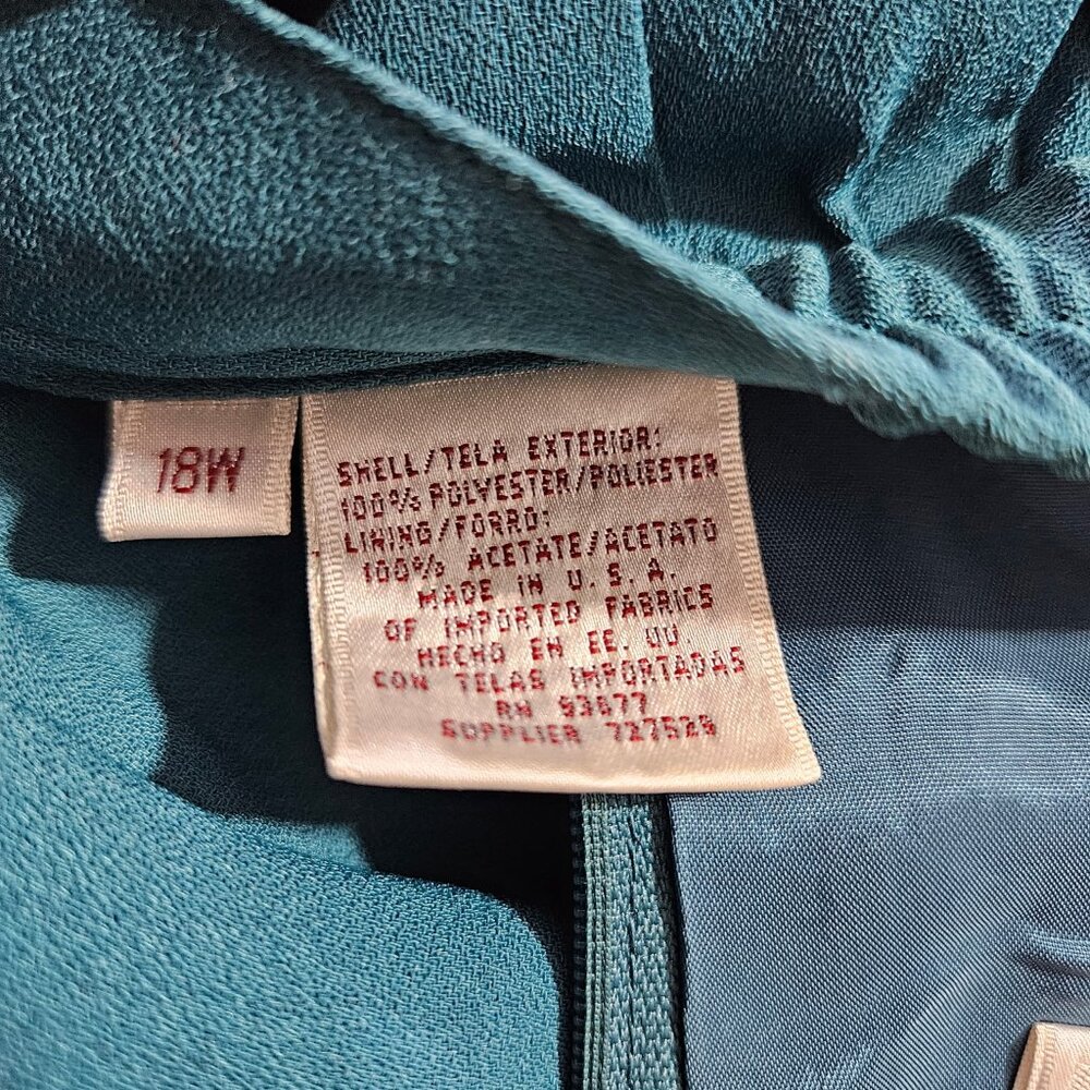 Vintage Women's Worthington 2 PC Skirt Suit. Fully-lined. Aqua. Size 18. - Picture 8 of 8